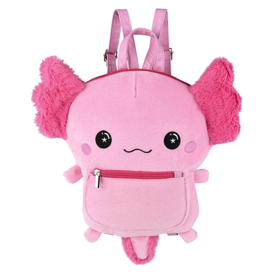 Soft and Fluffy Axolotl Plush Mini Backpack for Kids in Bulk