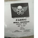 Skull with Pistons and Wings 45-Inch Wall Banner/Flag - Cloth Art Decor