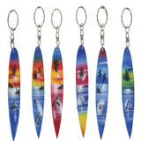 Wooden Surfboard Keychain In Bulk- Assorted