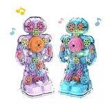 Wholesale Transparent Spinning Colorful Musical Toy Battery Mechanical Gear Robot - Entertaining and Educational Robot Toy for Kids