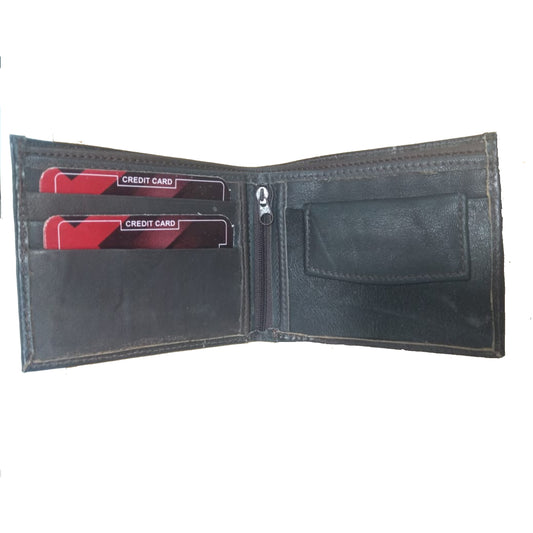 New Black Color Leather Wallet & Coin Purse For Men's