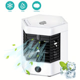 1 Pc Compact Portable Air Conditioner - 3-in-1 Multi-Functional Cooler with Adjustable Modes, Humidifier, ideal for Camping, Bedroom, Office & Desktop - Instant Cooling, Energy-Efficient, Space-Saving Design