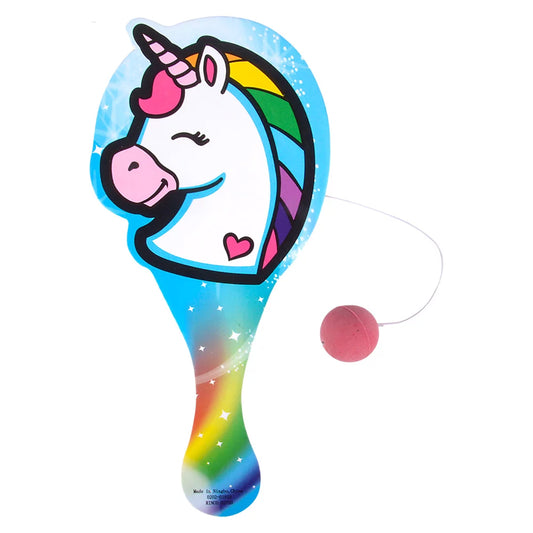 Plastic Unicorn Pattern Assorted Paddle Balls Kids Toys In Bulk