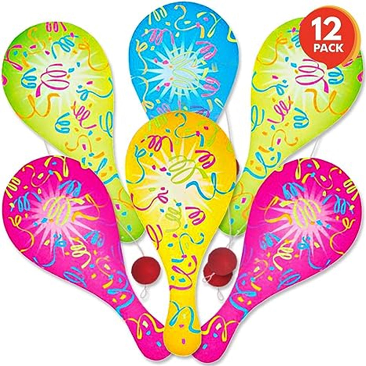 Neon  Paddle Balls kids Toys In Bulk- Assorted