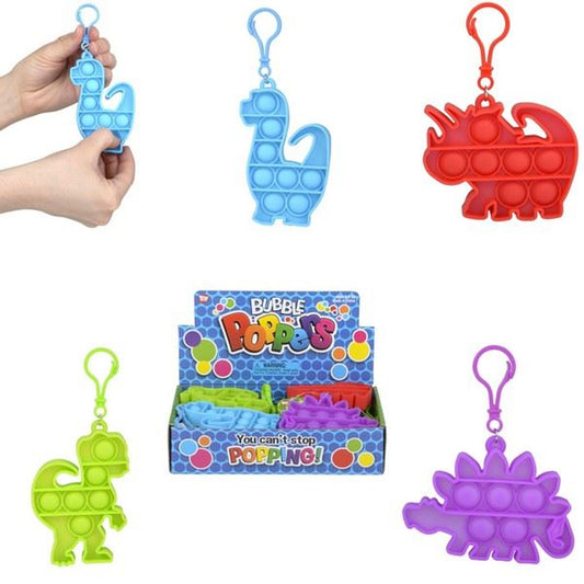 Wholesale Dinosaur Bubble Keychain kids toys- Assorted