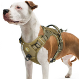 2808GP Tactical Dog Harness, No Pull Dog Harness, Adjustable Breathable MOLLE Dog Vest Harness for Medium Large Dog Reflective Military