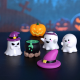 2307BA Figurine Miniature Lovely Cartoon Pumpkin Ghost Micro Landscape Ornaments For Halloween Decorations Home Office Desk Room Decor