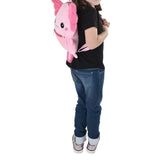 Soft and Fluffy Axolotl Plush Mini Backpack for Kids in Bulk