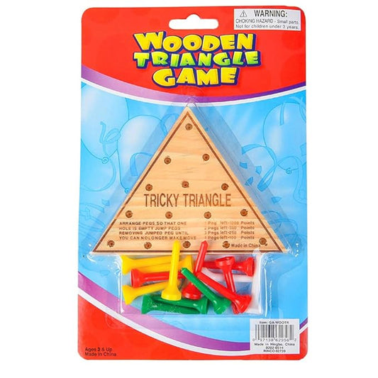 4.5" Wooden Triangle Game (Dozen = $19.99)