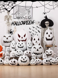 0709BA Halloween Decoration Luminous White Pumpkin Lamp Scene Layout Large Shopping Mall Dress up Props Theme Activity