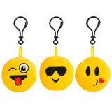 Plush Emoticon Backpack Clip For Kids In Bulk - Assorted