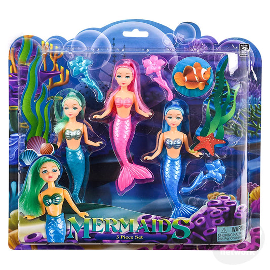 Wholesale 6"Mermaid Set of 3Pcs For Kids- Assorted