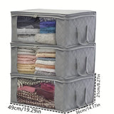 3PCS Foldable Closet Storage Cubes - Spacious, Collapsible, and Portable with Convenient Lids and Handle - Ideal for Bedroom Closet Organization, Perfect for Clothing, Comforter, and Linen Storage