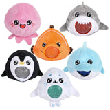 3" Sea Life Squeezy Bead Plush – Assorted Ocean Animal Designs, Soft, Squishy, and Fun