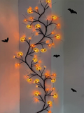 0709BA Halloween Decoration Rattan Light Led Pumpkin Lamp Artificial Branch Light Spider Bat Ghost Festival Vine Atmosphere Layout