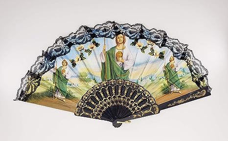 St. Judas Printed Hand Held Folding Fans Wholesale