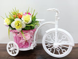 Cycle Shape Flower Vase With Flower Bunches