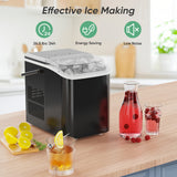 Countertop Ice Maker, Nugget Portable Ice Machine, 9 Bullet Ice Cubes in 6 Mins, 26.5lbs in 24Hrs Self-Cleaning with Handle, Basket, Scoop for Home, Kitchen/Party/Camping/RV