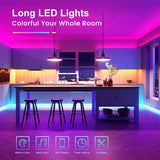130ft 40m (2 Rolls of 20m) Smart LED Strip Lights with App Control and Remote - Color Changing, Music Sync, RGB, 24V, Built-in Microphone, Non-Waterproof, Wireless - Perfect for Bedroom, Home, Decoration, Party