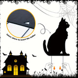 1707BA 6 Pack Black Cat Halloween Decorations Plastic Yard Signs With Stakes, Halloween Decorations Outdoor, Scary Silhouette With Glow In Dark Eyes For Outdoor Yard Lawn Garden Halloween Decor