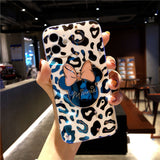 Cute Leopard-Print Mickey and Minnie Mobile Case