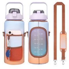 Inspirational Water Bottle With Strap, Leak Proof Reusable Insulated Water Bottle For Men & Women
