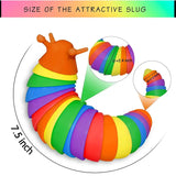 Sensory Fidget Slug Kids Toys Rainbow - Assorted