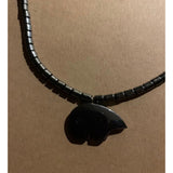 Wholesale Bear Shape Carved Pendant Black Hematite Stone Necklace (Sold By Piece)