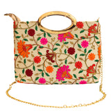 New Beautiful Clutch With Floral Embroidery And A Sling For Women's