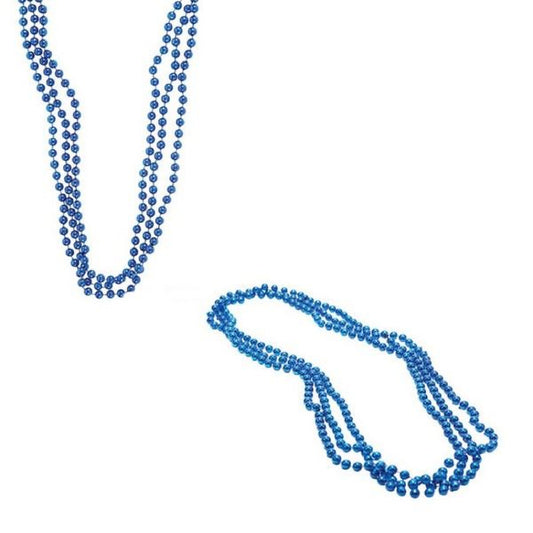 Wholesale Blue Color Pearl Beaded 33-Inch Long Necklace for Women (Sold by DZ)