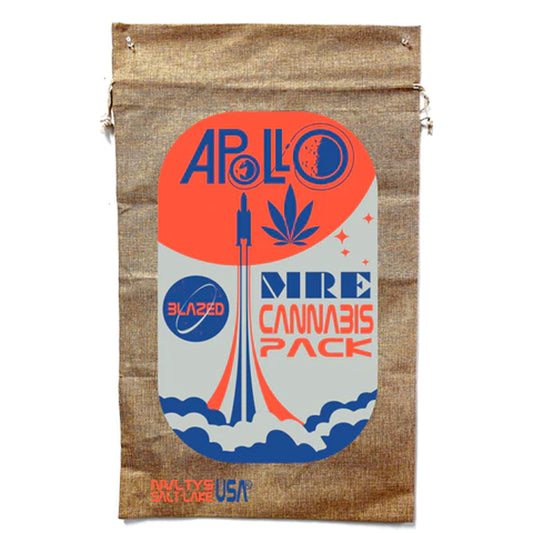 New Apollo Cannabis Pack Burlap Bag - Carry the Cosmic Cannabis Experience (Sold By Piece)