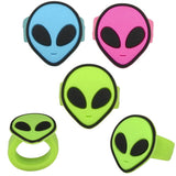 1" Alien Rubber Rings – Assorted Colours & Fun Designs