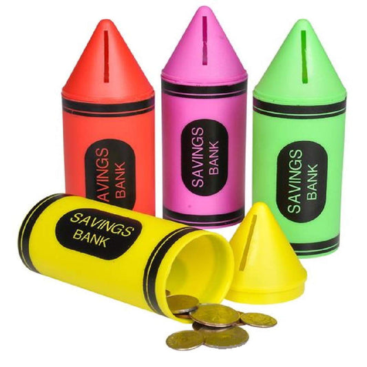 Crayon Savings Banks Plastic kids toys In Bulk