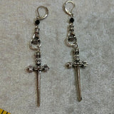 Wholesale  New Design Gothic Dagger Earrings, Metal Hand Dangle Jewelry (Sold By Piece)