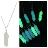 18" Chain Necklace With Glowing Bullet Shape Wire Wrapped Pendant (Sold by DZ)