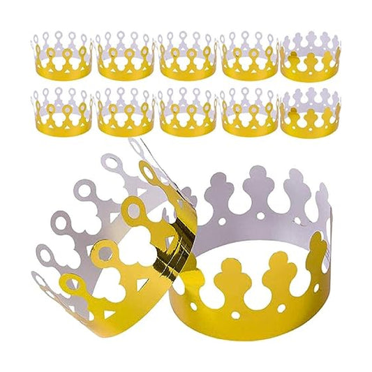 Golden Paper Foil Crown Party Hats for Kids (Sold by DZ)