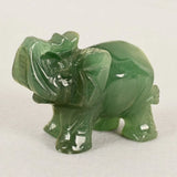 Handmade Carved Tangling Jade Elephant Gemstone Natural Crystal Figurine Good Luck Ornaments