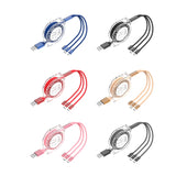 3 in 1 retractable Data USB Cable for iPhone Charger