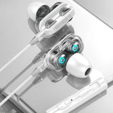 0407GG High Quality 3.5mm In Ear Earphones Wired Headset For Computer Dual Drive Stereo Sport Earbuds With Mic for iPhone for Samsung