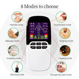 8 Mode Tens Unit Electronic Pulse Massager EMS Muscle Stimulator Pain Relief Machine Therapy Myostimulator for Body Fat Burner