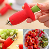 Fruit Leaf Remover Strawberry Huller Metal Tomato Stalks Plastic Remover Gadget Strawberry Hullers Kitchen Gadgets