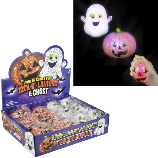 Wholesale Best New 3'' Light Up Squish Bead & Ghost Kids Toys- Assorted Sold By Dozen