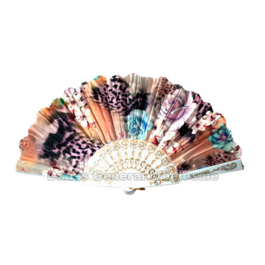 Bulk Flower Design Oriental Hand Fans - Assorted