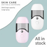 50ml Handheld Cold Spray Beauty Humidifier USB Rechargeable Face Sprayer Portable Face Humidifier Women Facial Spraying Tool