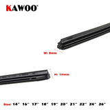 KAWOO Car Vehicle Insert Rubber Strip Wiper Blade (Refill) 8mm Soft 14" 16" 17" 18" 19" 20" 21" 22" 24" 26" 28" 1pcs Accessories