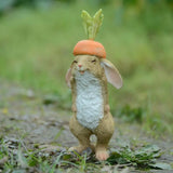 0907BA Everyday Collection Easter Decorations for Home Cute Rabbit Figurines Miniature Tabletop Ornaments Fairy Garden Thanksgiving