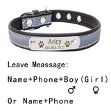 2808GP Leather Dog Collar Personalized Reflective Pet Collar Engraved ID Tag Nameplate For Small Medium Large Dogs Puppy Cat Pitbull