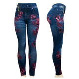 Bulk Ladies Fashion Pull On Printed Jeans - Assorted