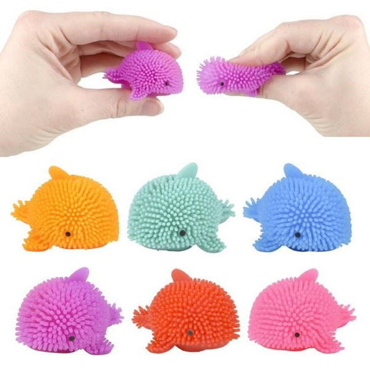 Wholesale Kids Mini Puffer Dolphin Design Squeeze Stress Relief Toys (MOQ-24)