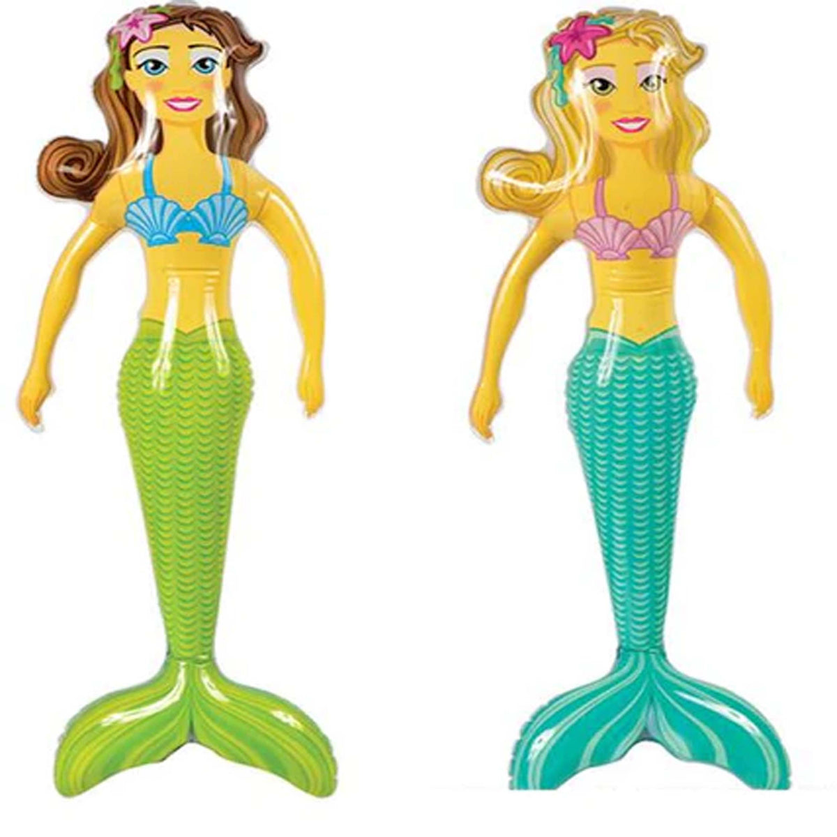 Mermaid 36-Inch Inflatable Toy in Bulk - Assorted